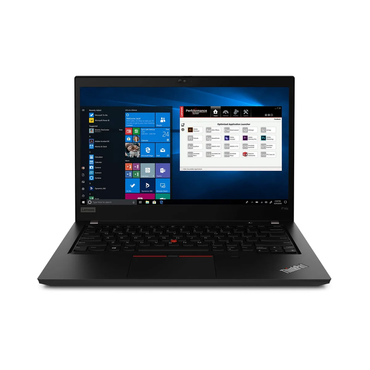 Black 14 inch ThinkPad P14s laptop closed matte finish