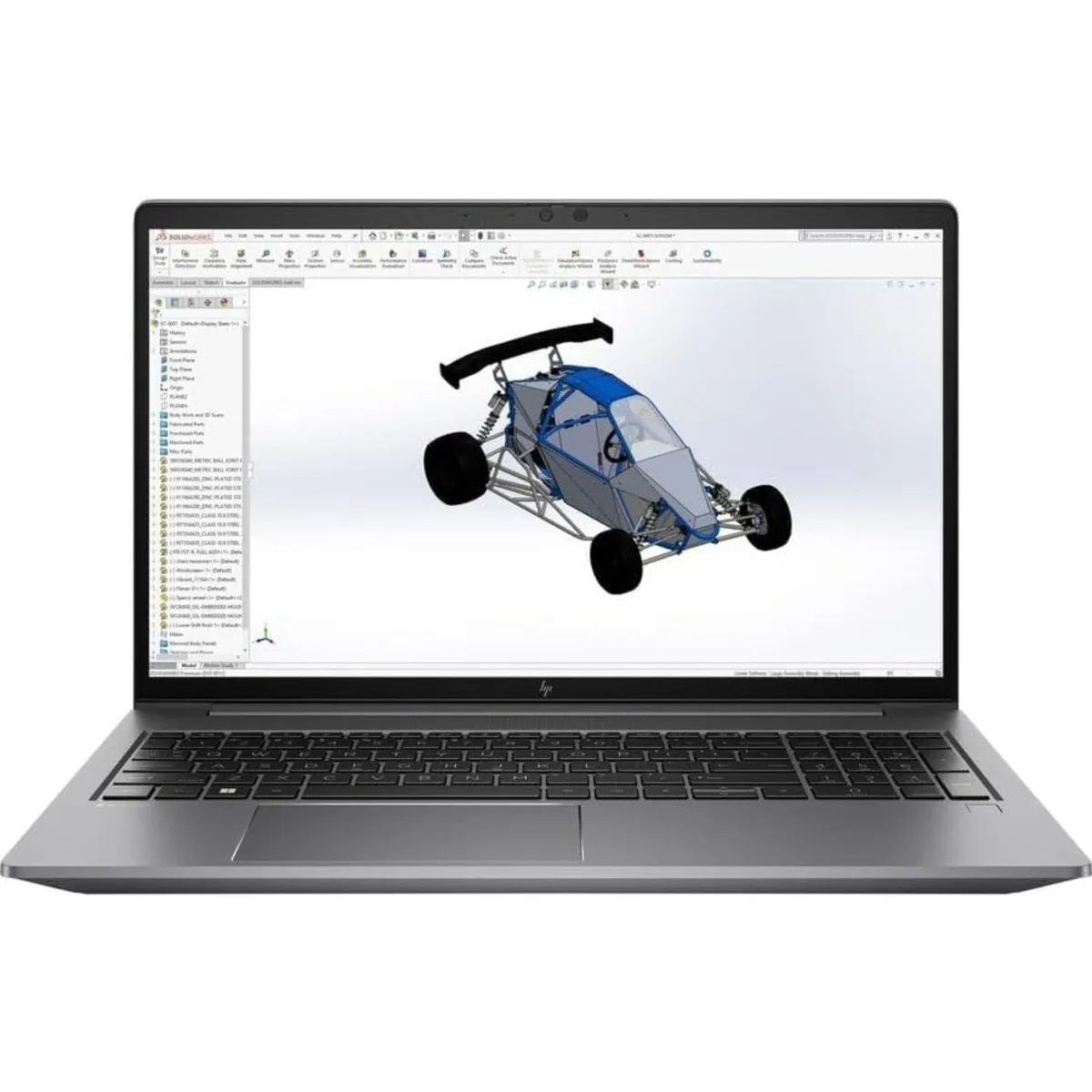 Gray 15.6-inch HP ZBook Power G9 mobile workstation with antiglare FHD display