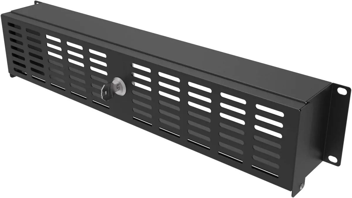 BFKK BFKK 2U 19" Rack Security Cover Hinged Locking Door 3.42"H 2.75"D — product photo