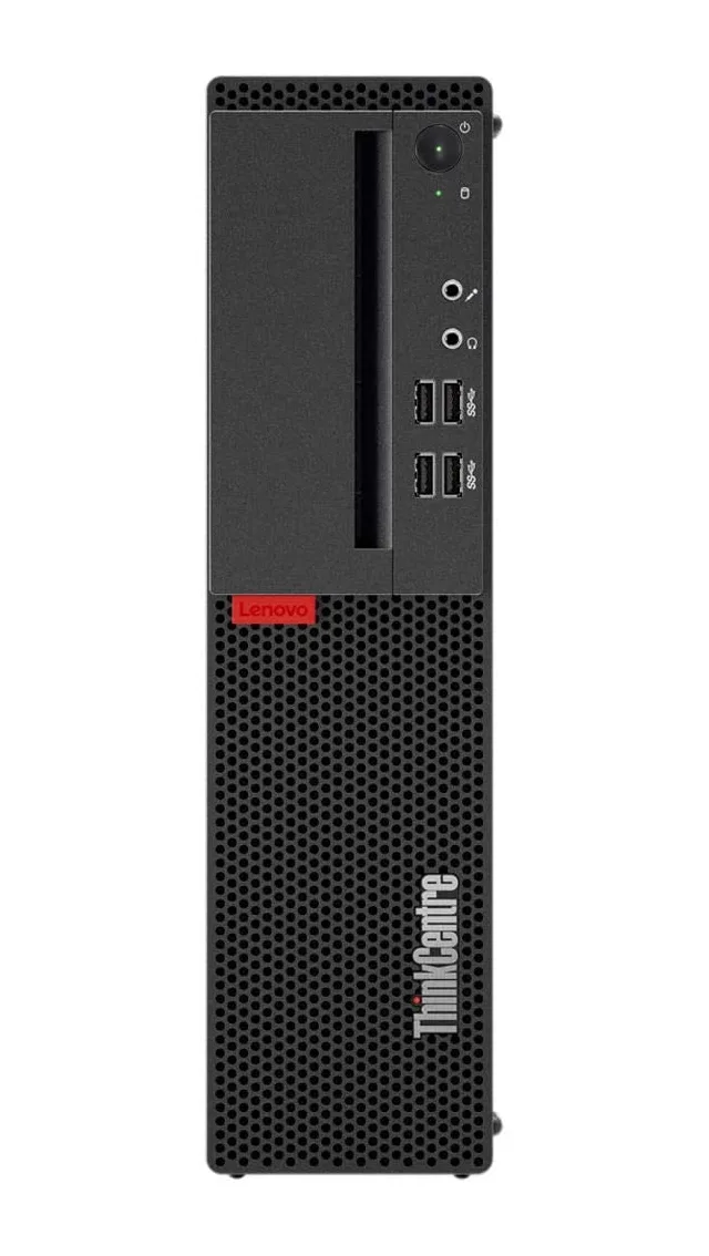Compact black slim tower desktop with front ports