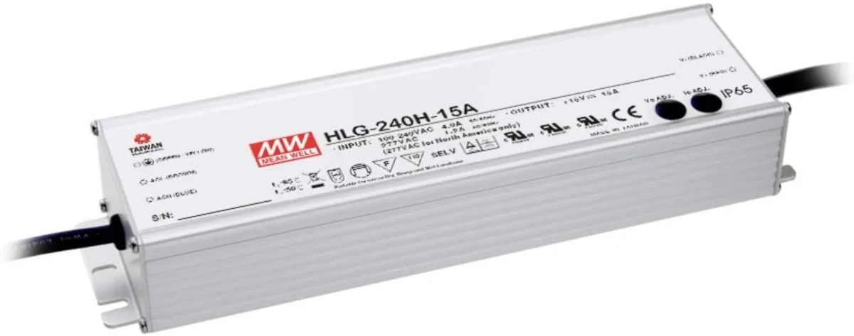 Mean Well Mean Well HLG-240H-12 192W 12V 16A power supply — photo du produit