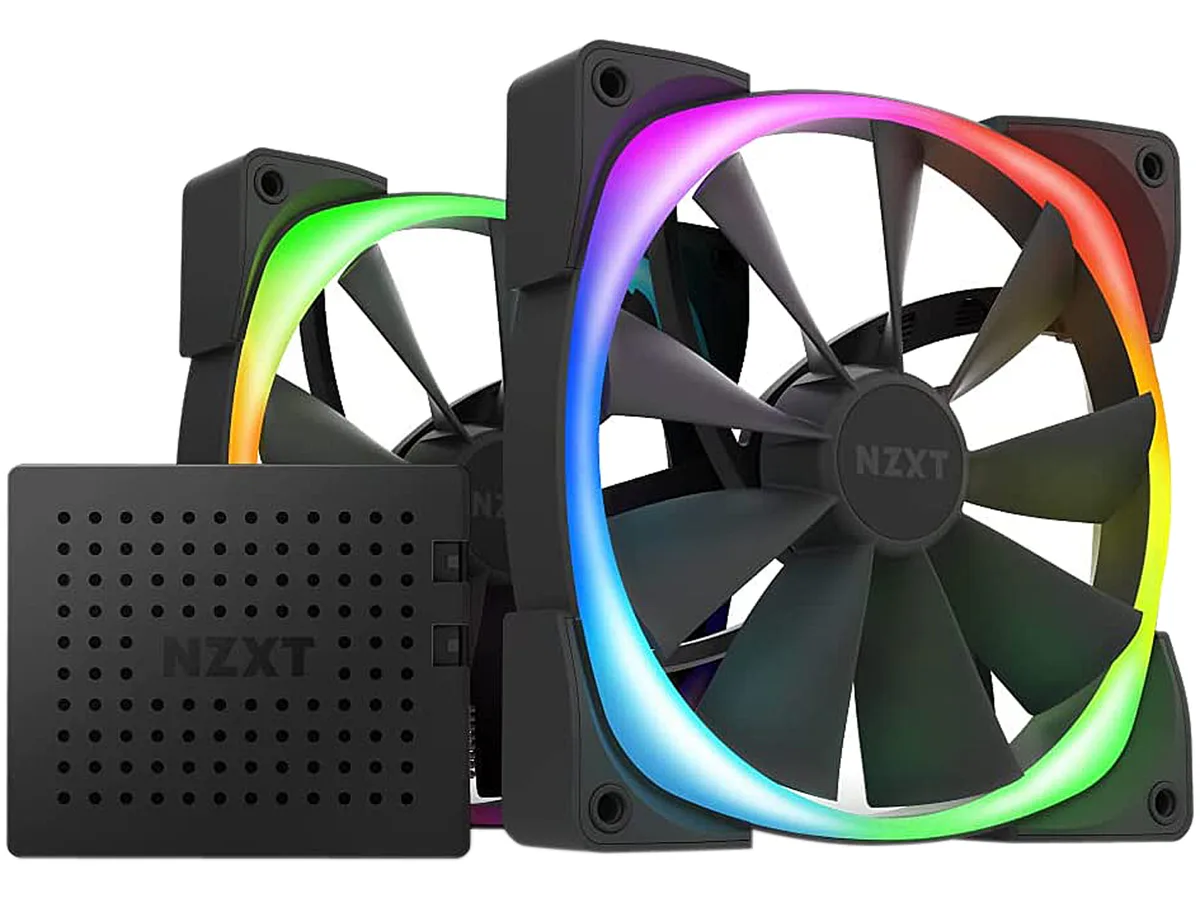 NZXT NZXT HF-2814C-DB 2×140mm PWM case fan kit, RGB, 500-1500 RPM — 제품 사진