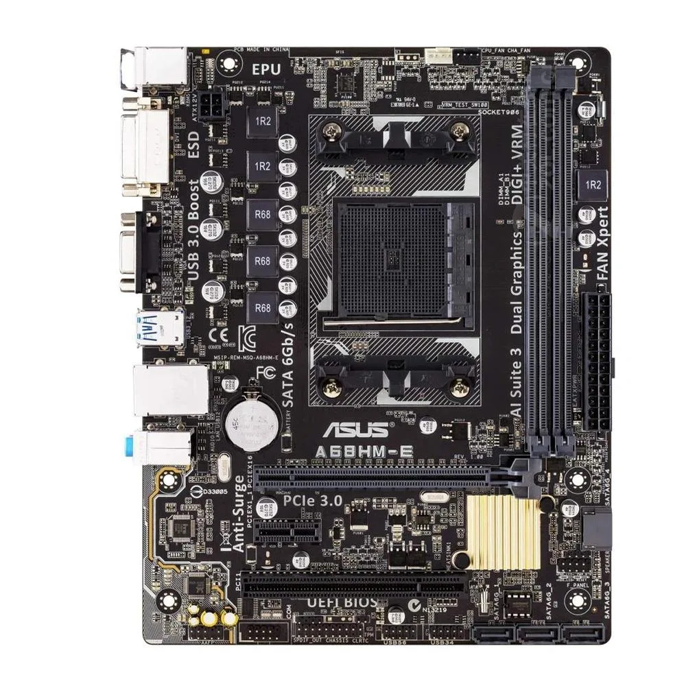 Green micro ATX motherboard with black slots and silver heatsinks