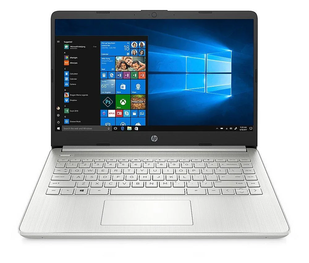 Silver 14 inch laptop closed lid smooth finish