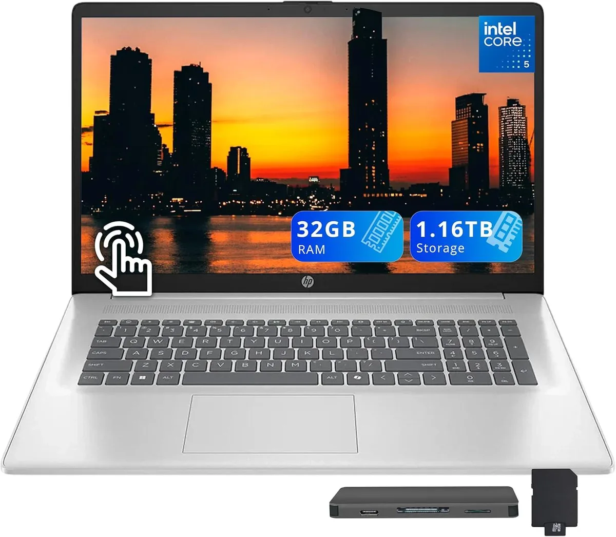 HP HP 17.3" HD+ Touchscreen Business Laptop Intel Core 5 120U 32GB DDR4 1.16TB Silver — foto del producto