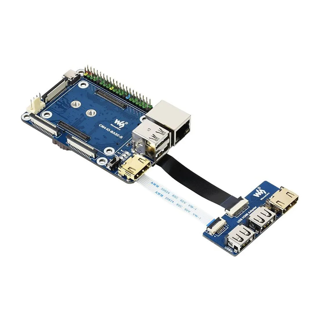 LORDWORLD LORDWORLD CM4-IO-BASE-B + USB HDMI Adapter development board — 제품 사진
