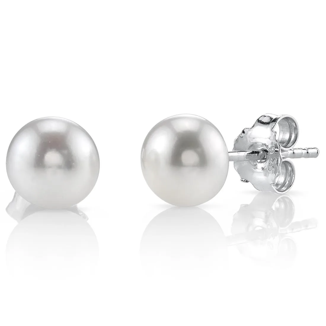 Oravo Oravo 7.0 mm Freshwater Cultured White Pearl Stud Earrings Sterling Silver — toote foto