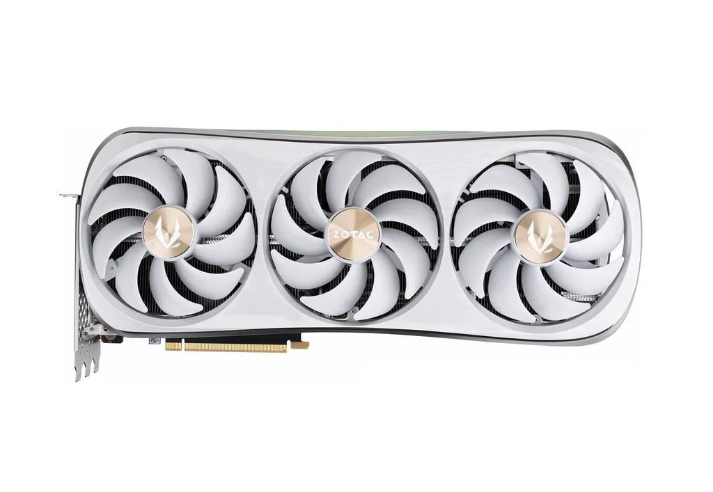 ZOTAC ZOTAC GeForce RTX 4080 AMP EXTREME AIRO Moon White graphics card — product photo