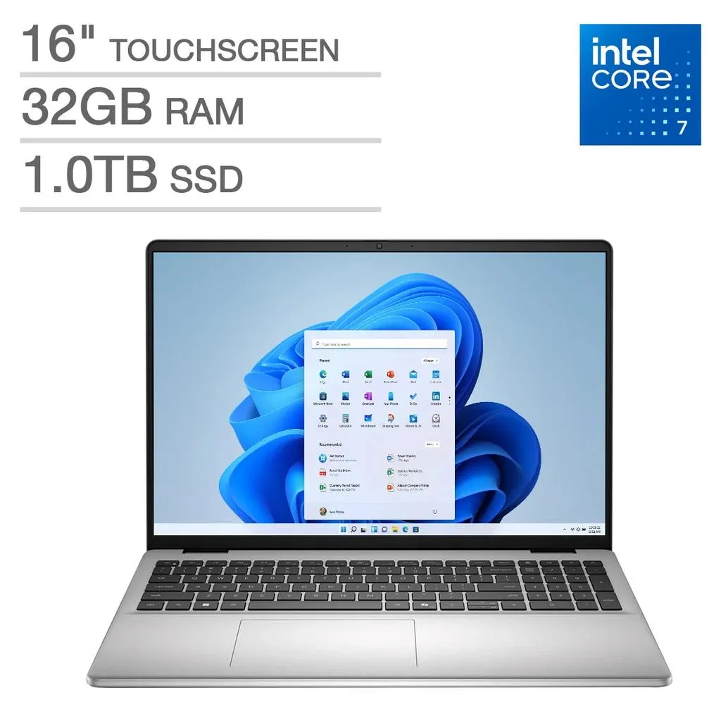 DELL DELL 16" Laptop Intel Core 7 150U 32GB 1TB Touchscreen — photo du produit