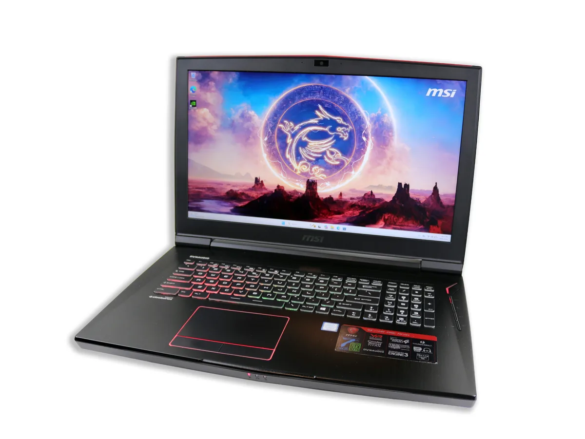 MSI GT73 Titan 17.3 inch gaming laptop dark chassis RGB keyboard visible