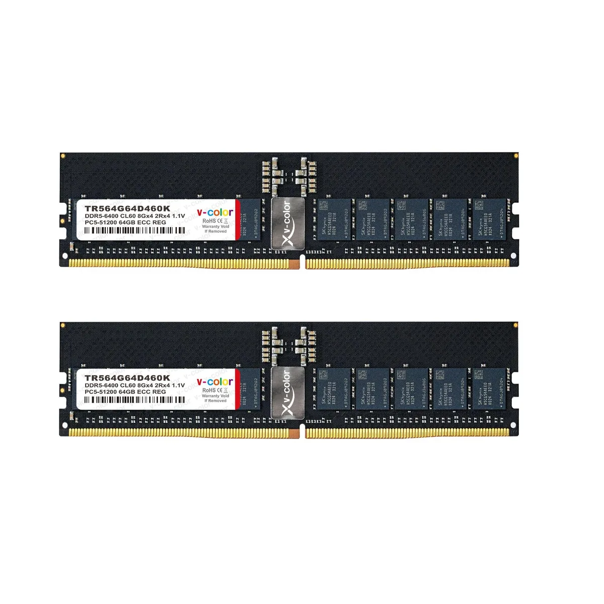 V-color V-color TR564G64D460K 128GB (2×64GB) DDR5 6400 CL60 ECC RDIMM server RAM — photo du produit