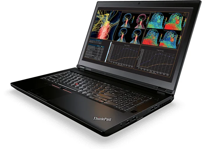 Black 17.3 inch ThinkPad P71 mobile workstation with fingerprint reader and smart card slot