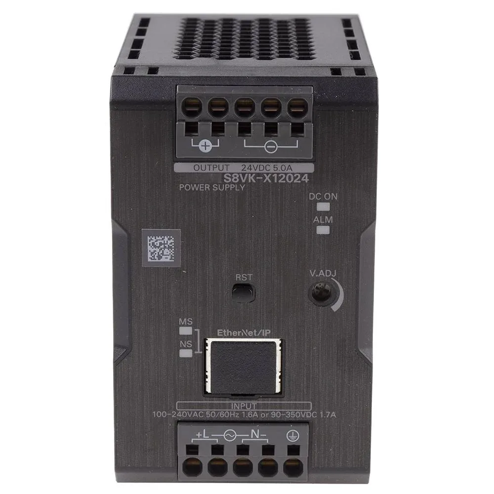 Rectangular metal ATX power supply unit, matte finish