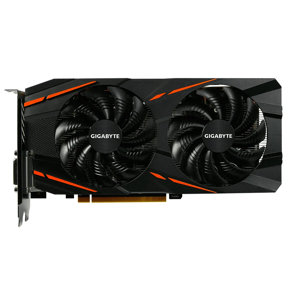 GIGABYTE Radeon RX 580 8GB GDDR5 dual-fan graphics card with metal backplate and RGB lighting