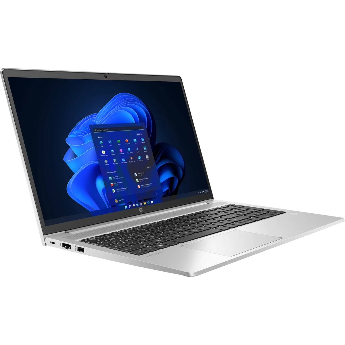 Silver 15.6 inch laptop with matte display and full keyboard