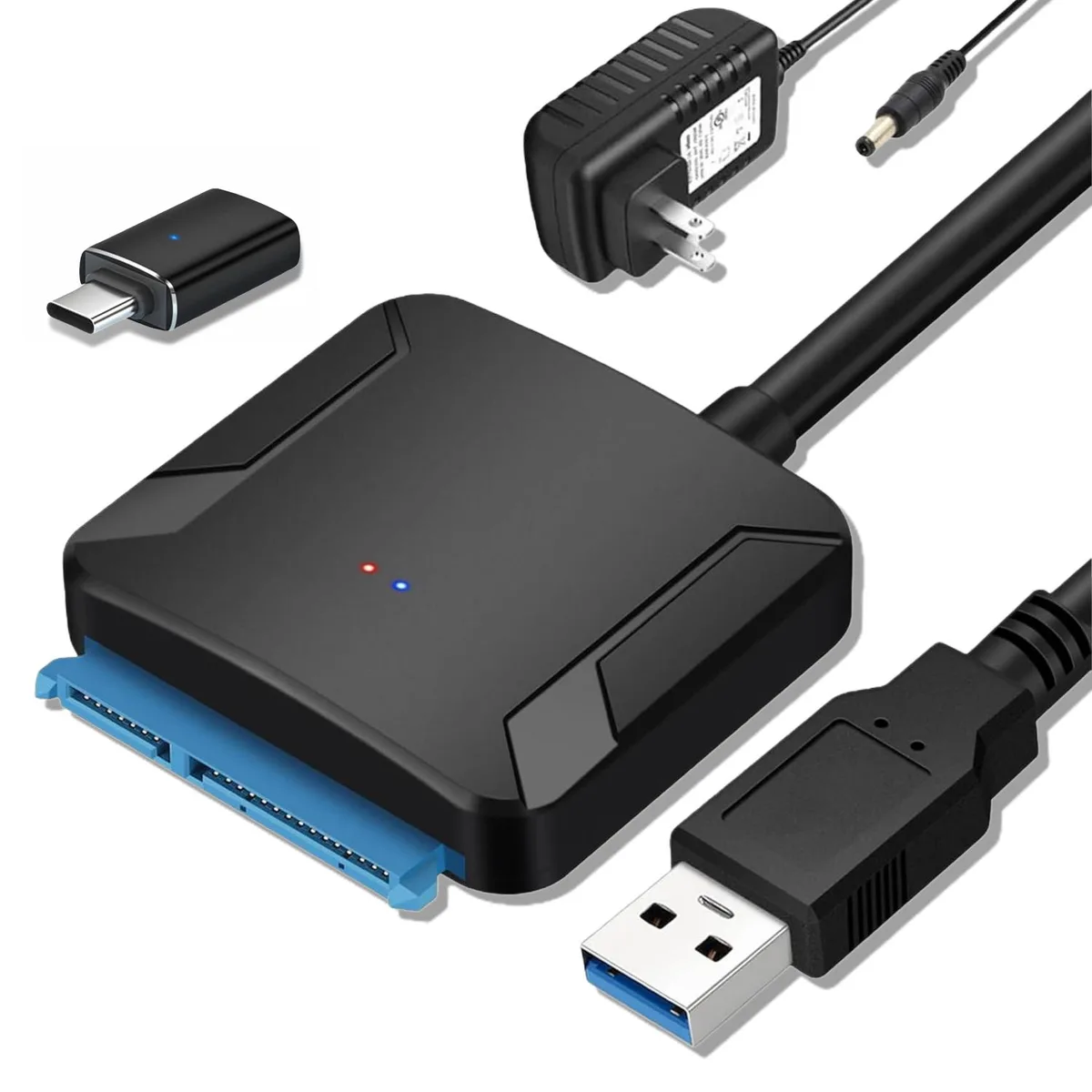 DOCTOR METAL DOCTOR METAL SATA to USB 3.0 Adapter 2.5" 3.5" HDD SSD Power Supply — vörumynd