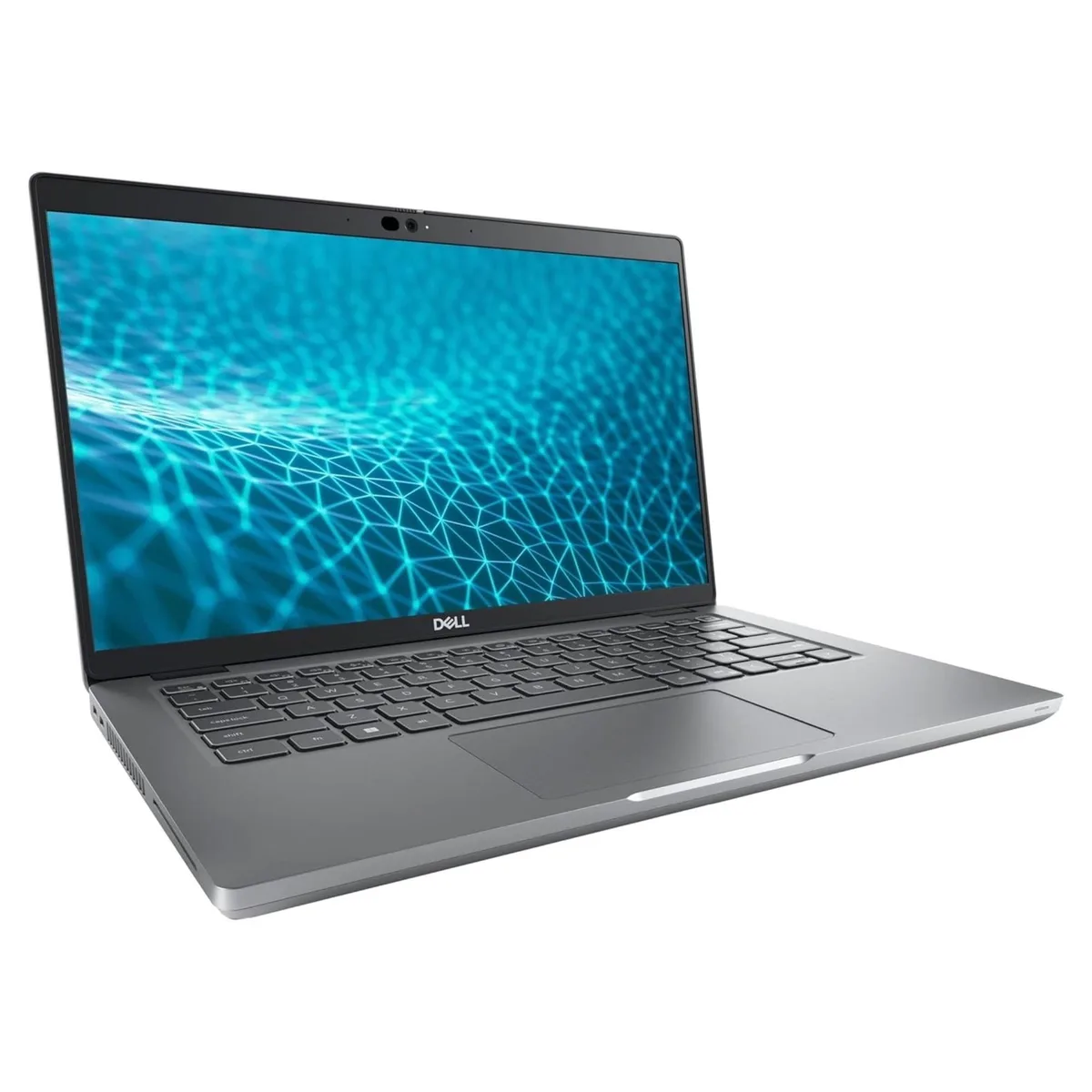 Silver 14-inch laptop with anti-glare display and flip-down Ethernet port
