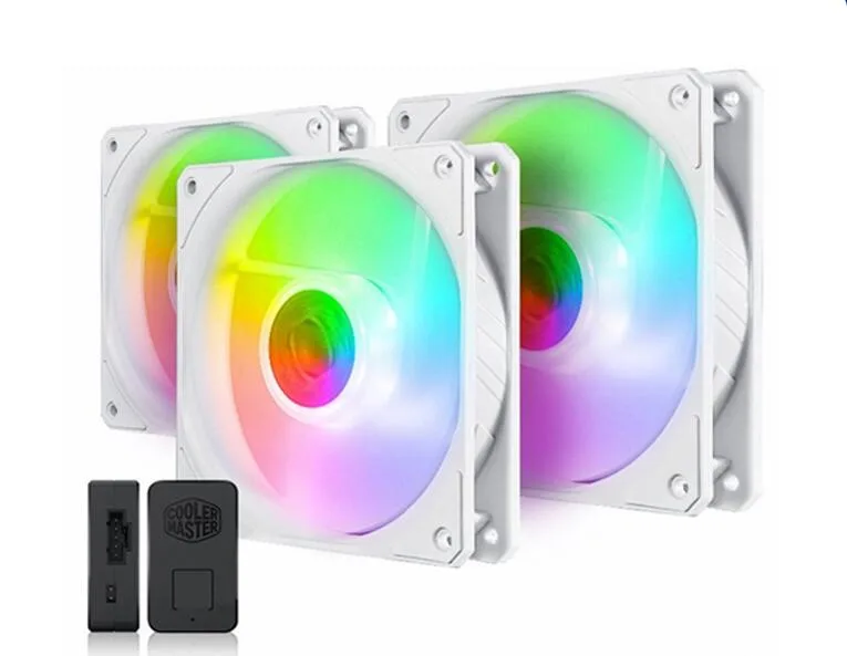 SXDOOL SXDOOL SickleFlow 120 V2 ARGB White Edition 3-pack case fan — preces foto