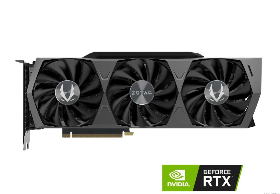 ZOTAC GeForce RTX 3080 Ti Trinity OC triple-fan graphics card with metal frontplate and RGB lighting