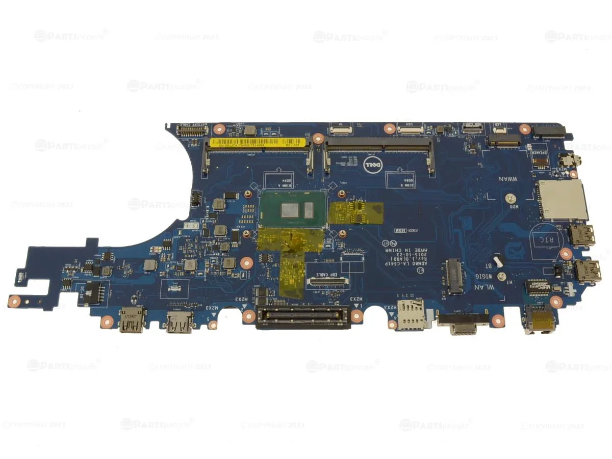 Green Dell Latitude E5570 motherboard with soldered i3-6100U 2.3GHz CPU