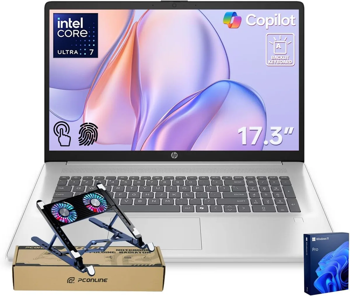 HP HP 17T 17.3" Touchscreen Ultra 7 255U 64GB DDR5 4TB SSD PCO Cooler — photo du produit