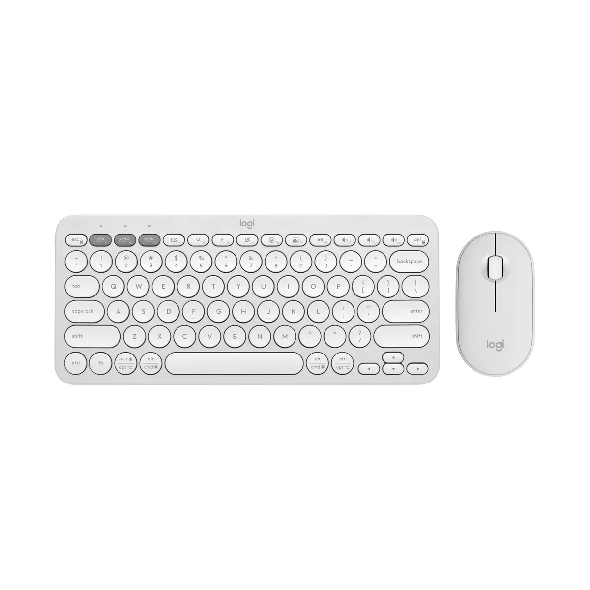 Logitech Logitech Pebble 2 Combo 920-012198 Bluetooth keyboard and mouse Tonal White — ภาพสินค้า