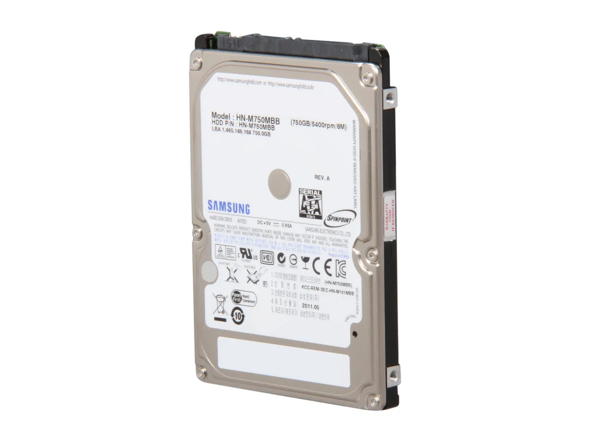 SAMSUNG SAMSUNG ST750LM022 750GB 5400 RPM 8MB Cache SATA 2.5" laptop hard drive — photo du produit