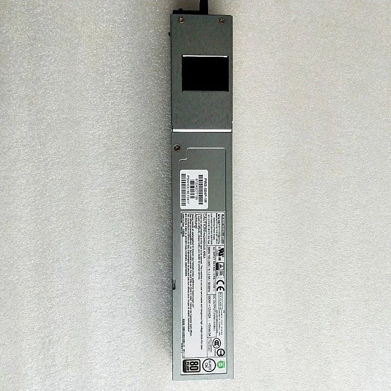 Silver rectangular server power supply unit with front handle and ventilation grille