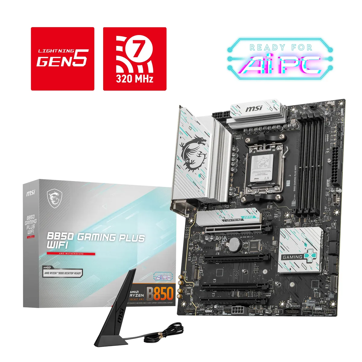 MSI MSI B850 GAMING PLUS WIFI AM5 AMD motherboard — product photo