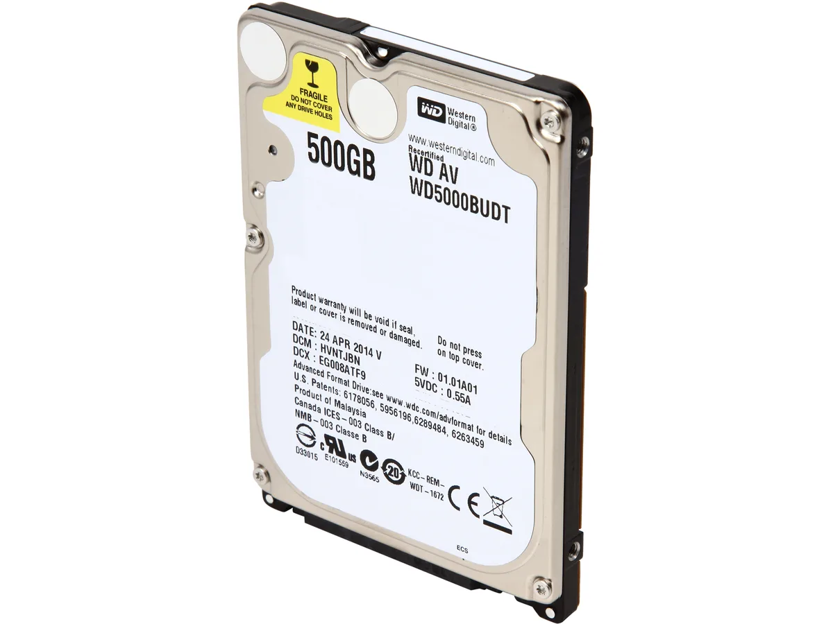 Western Digital Western Digital WD5000BUDT-FR 500GB 5400 RPM 32MB Cache SATA 3.0Gb/s 2.5" laptop hard drive — foto del prodotto