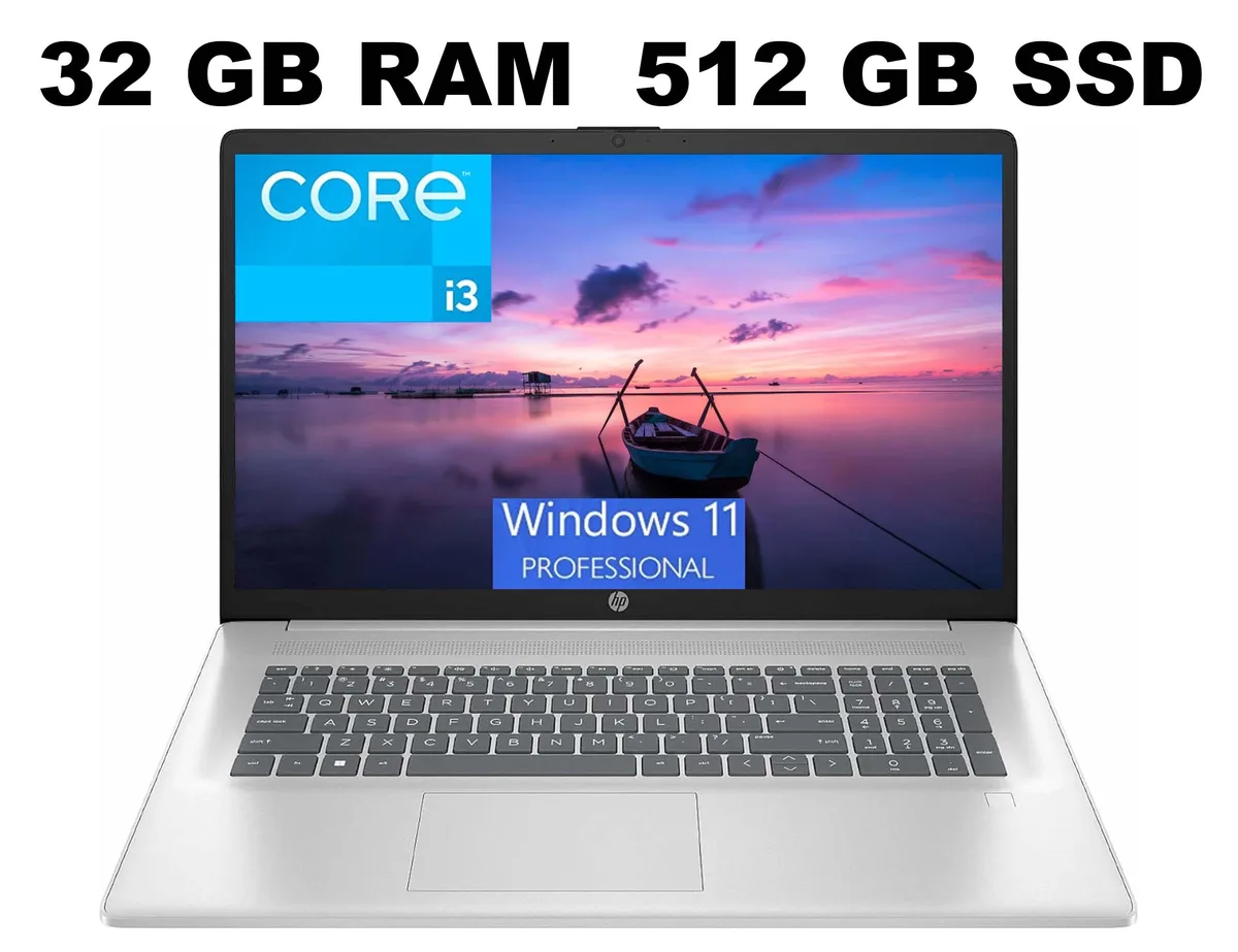 HP HP 17 laptop Intel Core i3-N305 32GB 512GB 17.3" FHD Silver — product photo