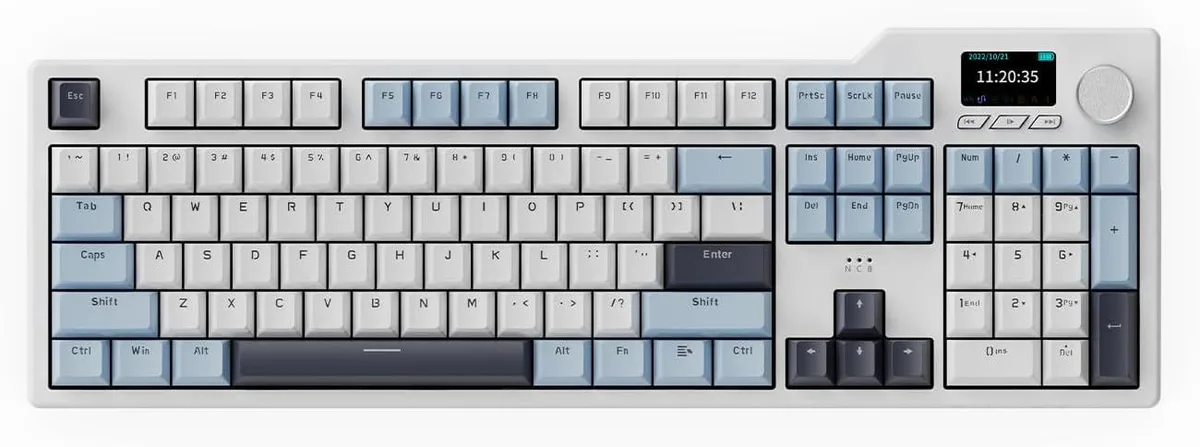 TUKO TUKO Full-Size Hot-Swap Gaming Keyboard with Screen Knob 104-Key 8000mAh (Avocado Axis) — product photo