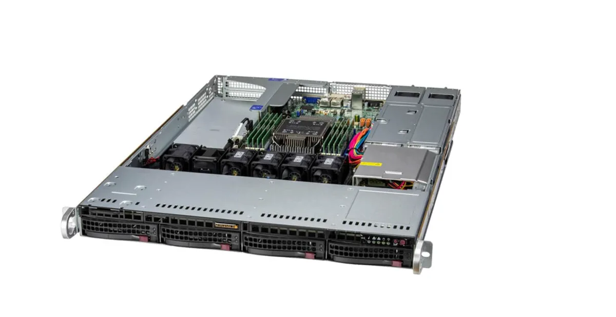 Supermicro Supermicro 511E-WR-G1-OTO-26 rack server Xeon Silver 4510 64GB DDR5 960GB SSD — produktbild