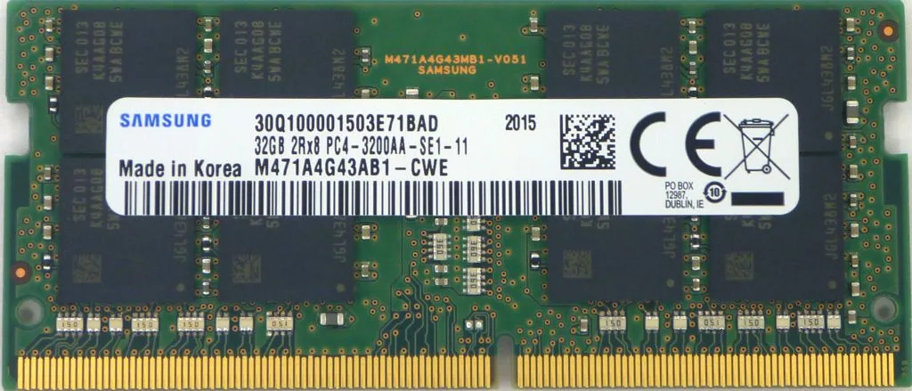 SAMSUNG SAMSUNG M471A4G43AB1-CWE 32GB DDR4 3200 laptop RAM — 商品写真