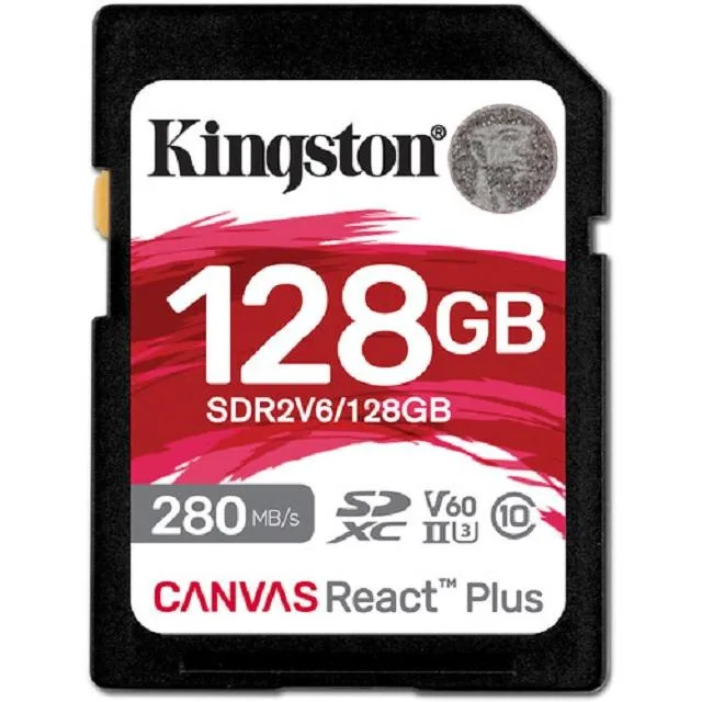 Kingston Technology Corp. Kingston Canvas React Plus SDXC UHS-II V60 280MB/s 128GB memory card — صورة المنتج