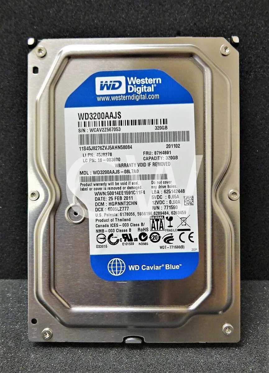 Western Digital Western Digital Caviar Blue WD3200AAJS 320GB 7200RPM 3.5" SATA internal hard drive — Produktfoto