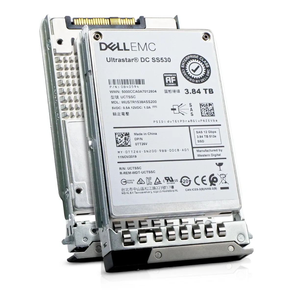 DELL DELL 0TT26V 3.84TB SAS 12Gb/s 2.5in enterprise SSD — photo du produit