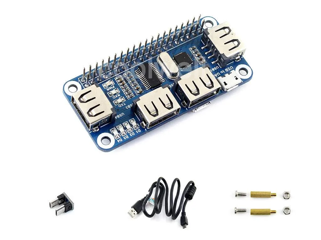 LORDWORLD LORDWORLD 4 Port USB HUB HAT with USB to UART — 제품 사진