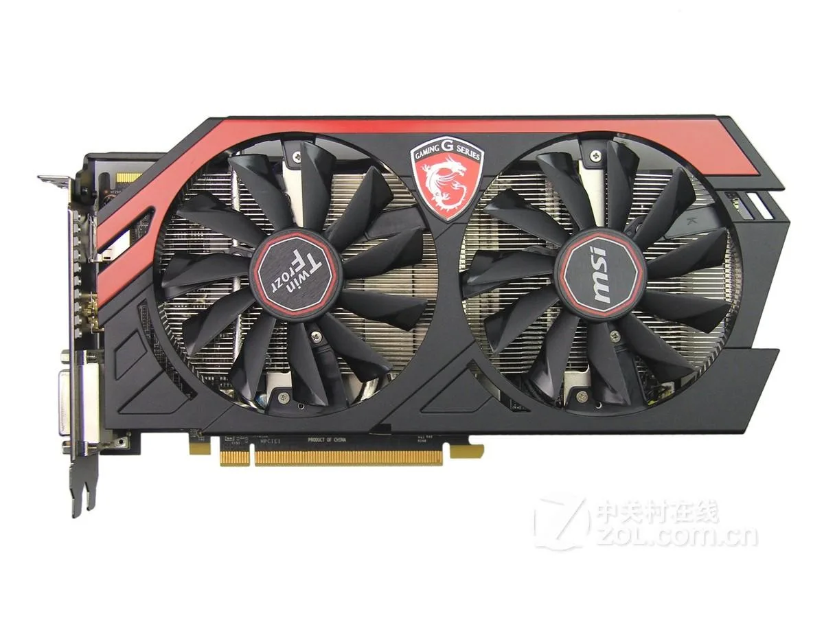 MSI R9 270 GAMING 2G graphics card with dual-fan cooler and red accents