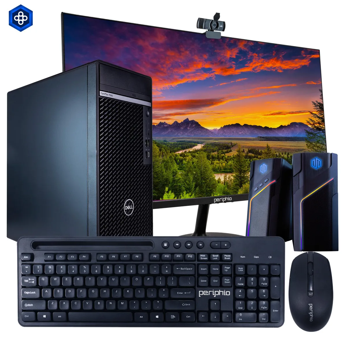 DELL DELL OptiPlex 7080 Tower desktop PC 10500 3.2GHz 16GB DDR4 500GB SSD Windows 11 Home 24in monitor — photo du produit
