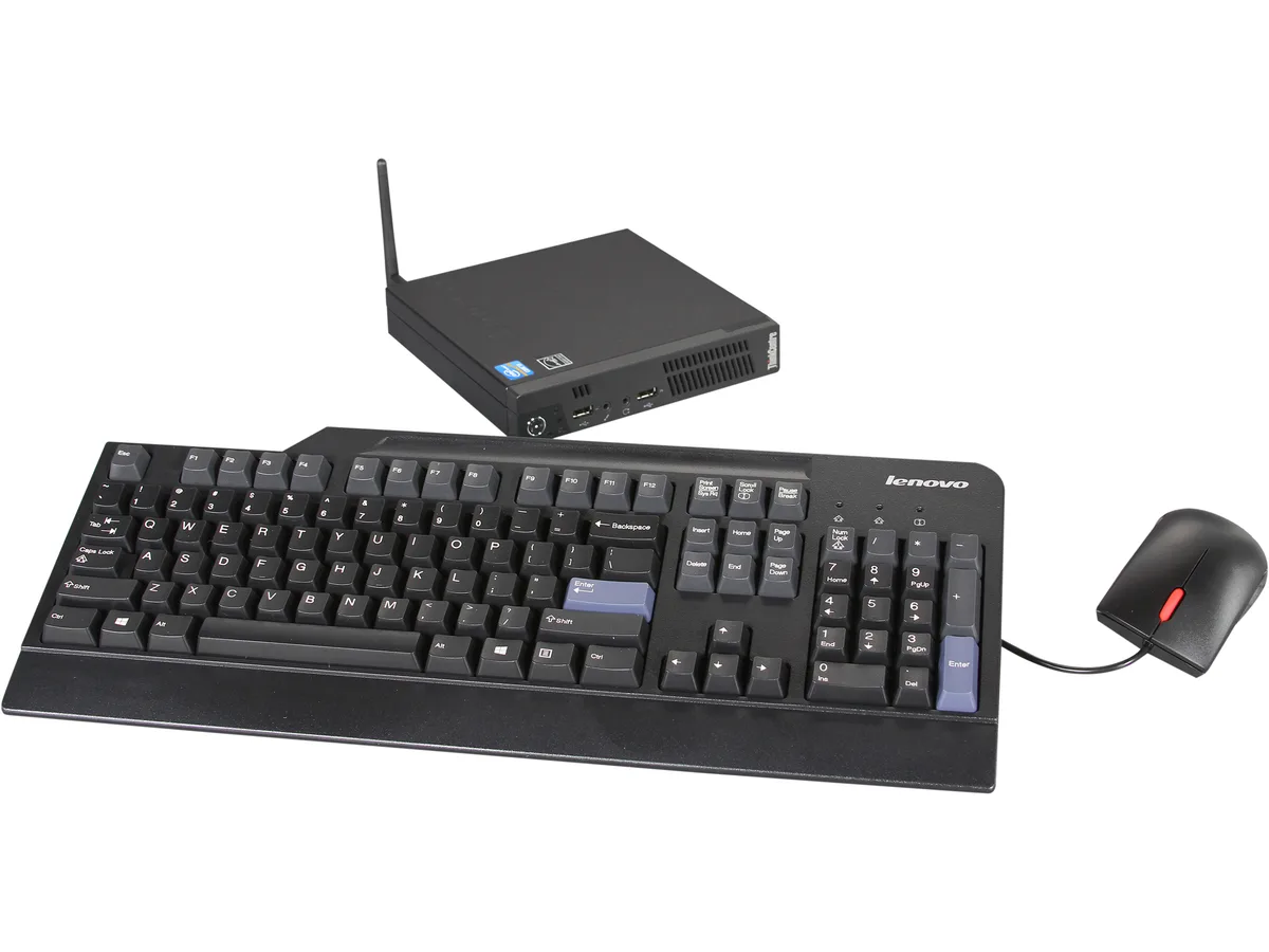 Small black desktop tower with 10.4 inch display