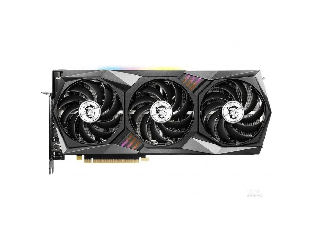 MSI GeForce RTX 3060 Ti GAMING X TRIO triple-fan graphics card in black and silver
