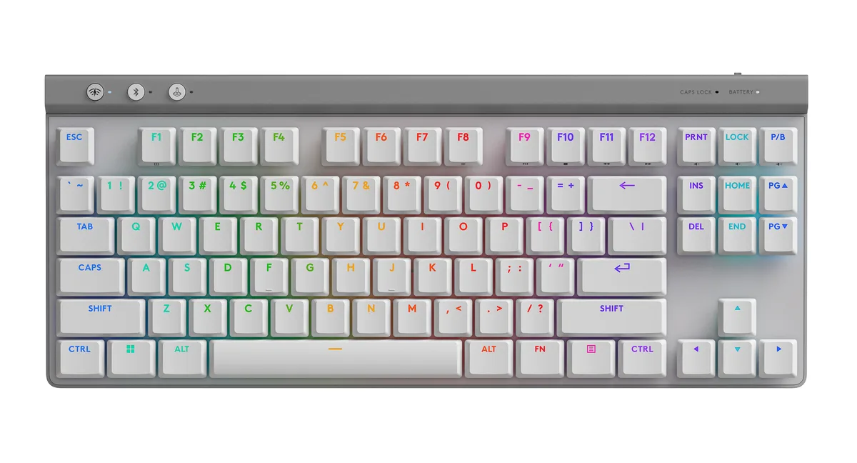 Logitech Logitech G515 LIGHTSPEED TKL Low Profile Gaming Keyboard GL Red Linear Switches PBT Keycaps White 920-012537 — product photo