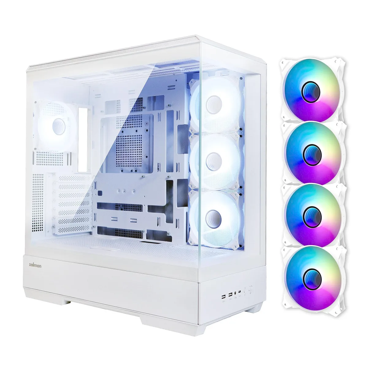 Zalman Zalman P50 ATX Mid-Tower PC Case White 4×IF120 ARGB Fans — product photo
