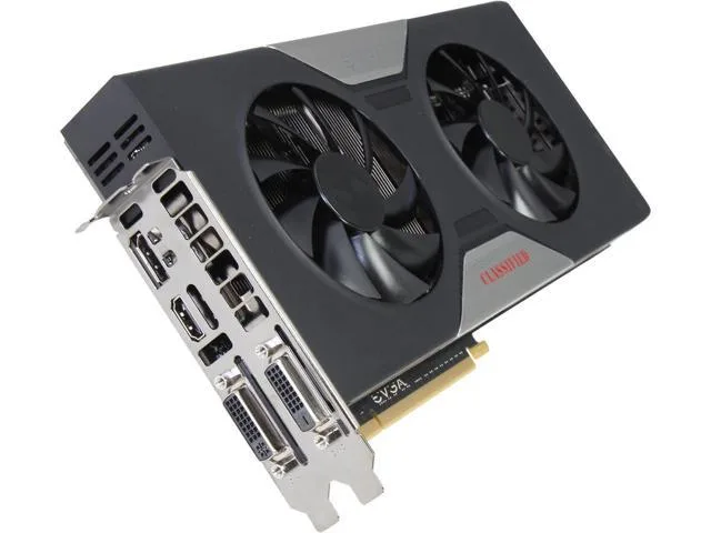 EVGA GeForce GTX 780 Classified graphics card with dual-fan ACX cooler, black metal shroud and backplate