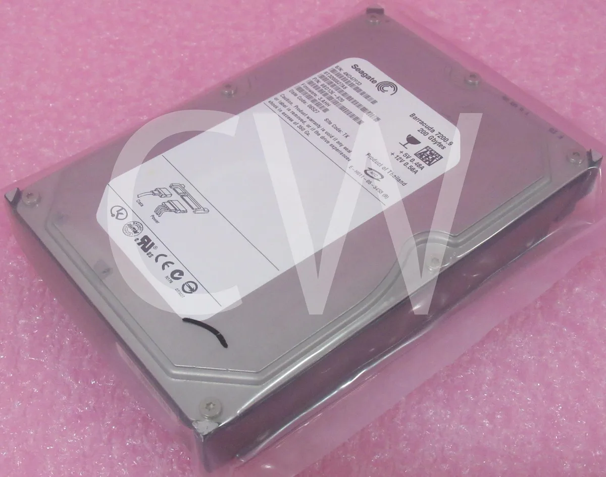 Silver 3.5 inch SATA hard drive with exposed circuit board