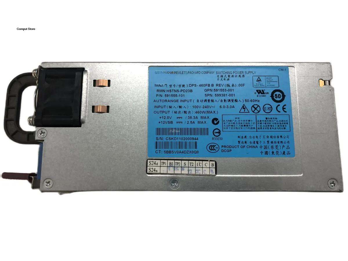 KHACHIMO KHACHIMO DL180 360G6/7 460W power supply 591553-001 599381-001 593188-B21 — product photo