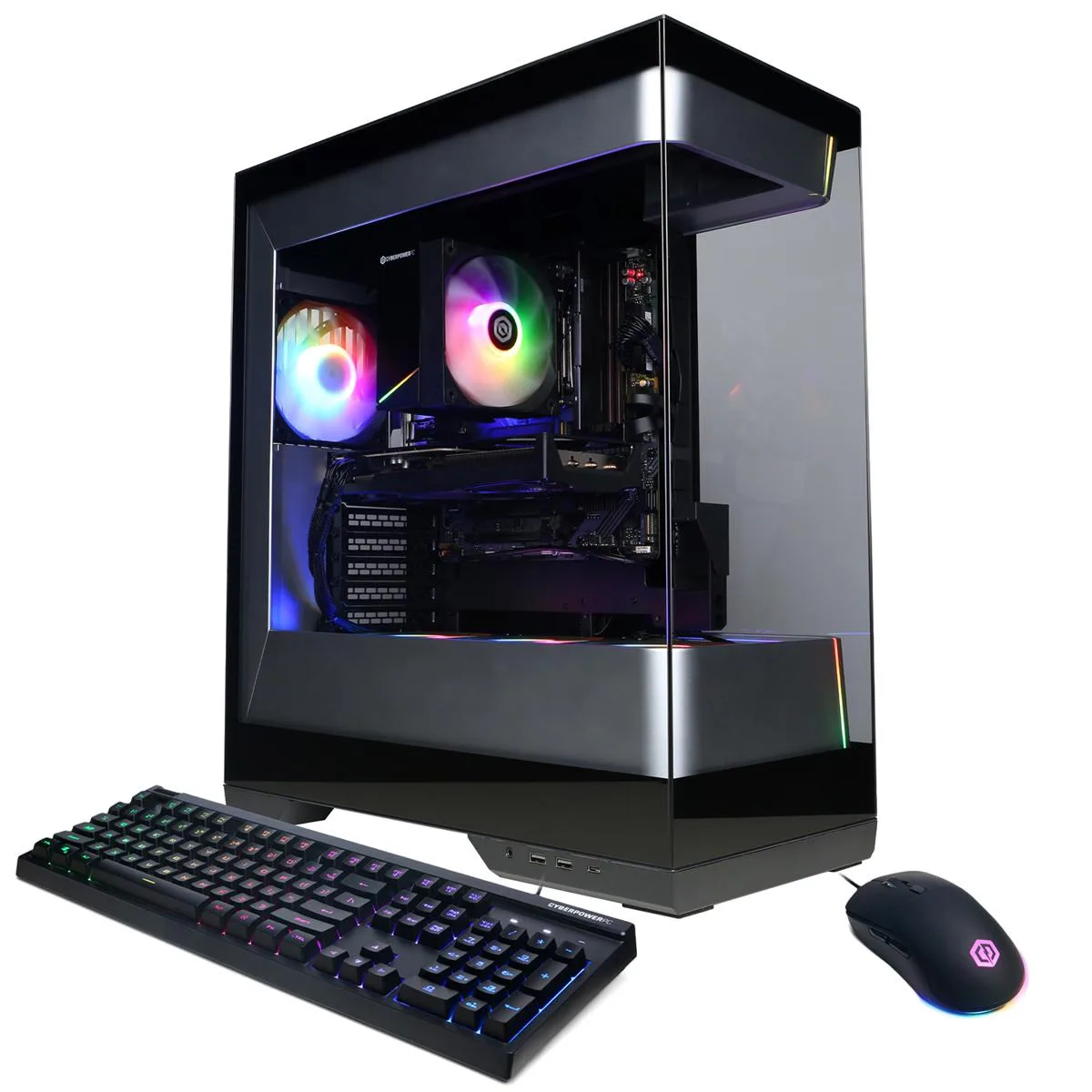 Mid-tower gaming desktop in black finish