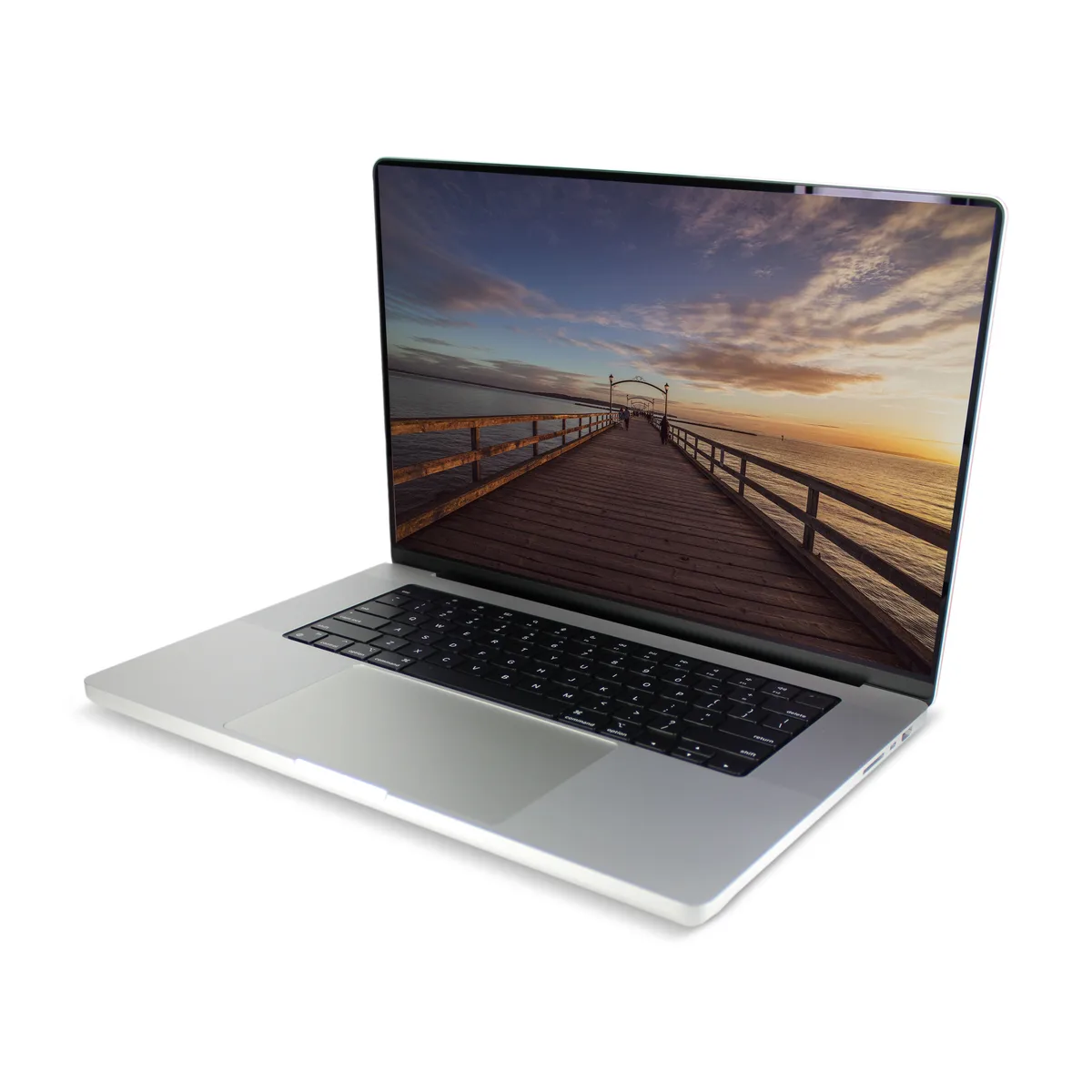 Silver 16.2 inch MacBook Pro with slim aluminium body and backlit keyboard