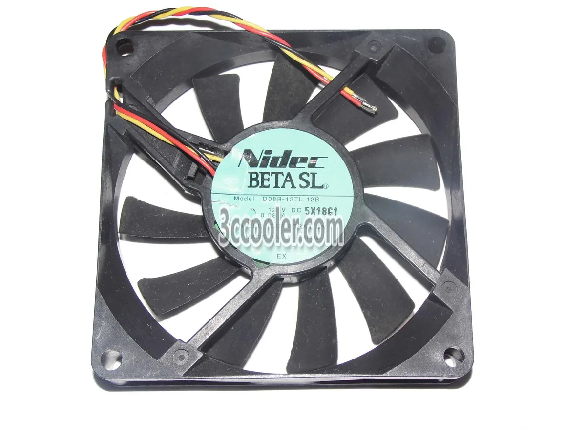 Black 80mm square cooling fan with hydraulic bearing